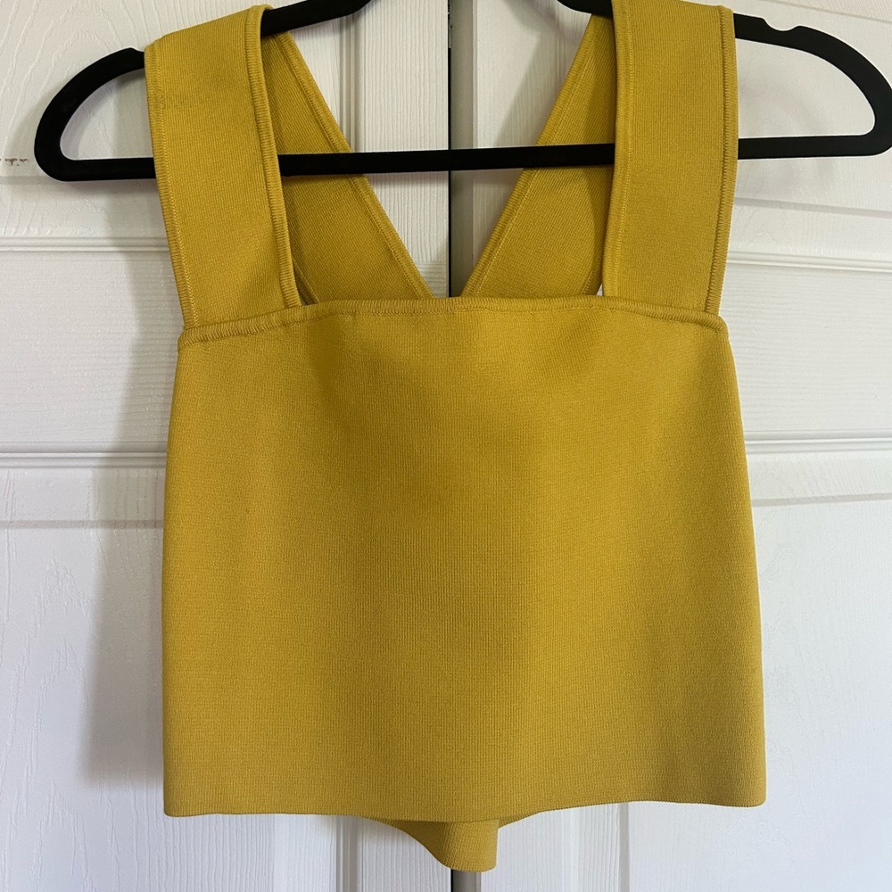 Babaton Aritzia Yellow Crop Top